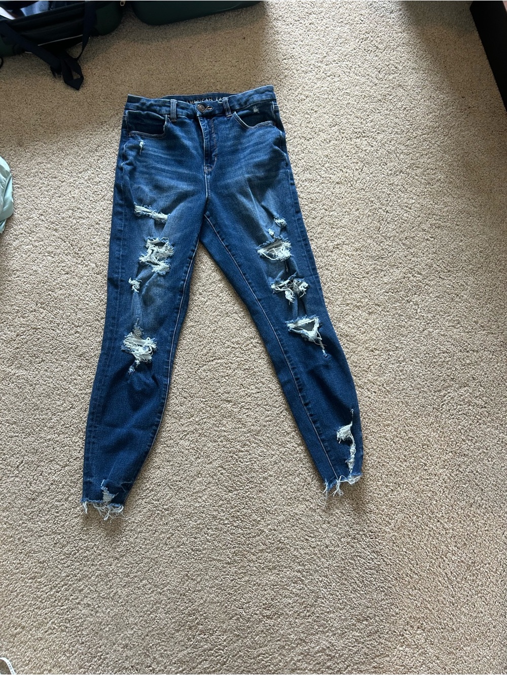American Eagle Outfitters Ripped Skinny Jeans – Dark Blue